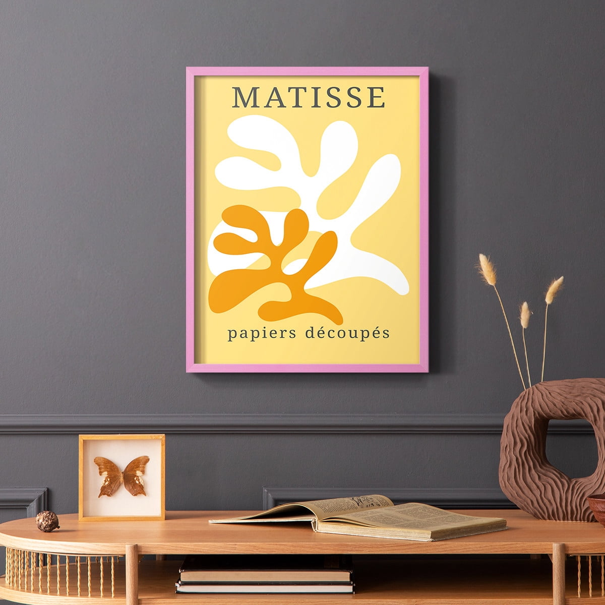 Matisse CCCLVII in Pink Solid Wood 16 x 20 Framed Print