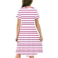 thumbnail image 5 of GERsome Girls Dresses Short Sleeve A-Line Crewneck Sundress Summer Swing Midi Dress for 4-14 Years Kids, 5 of 7