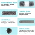 thumbnail image 4 of 12pcs Microfiber Dusters, Duster with Extension Pole(Stainless Steel) 30 to 100'', Washable Bendable Extendable Long Feather for Cleaning Fan, High Ceiling, Blinds, Furniture, Cars, 4 of 5