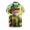 thumbnail image 2 of Blusa y camisa de manga corta con cuello vuelto para hombre, blusa informal de moda con cuello vuelto, blusa estampada de manga corta con botones, blusa de poliéster para hombre, 2 of 4