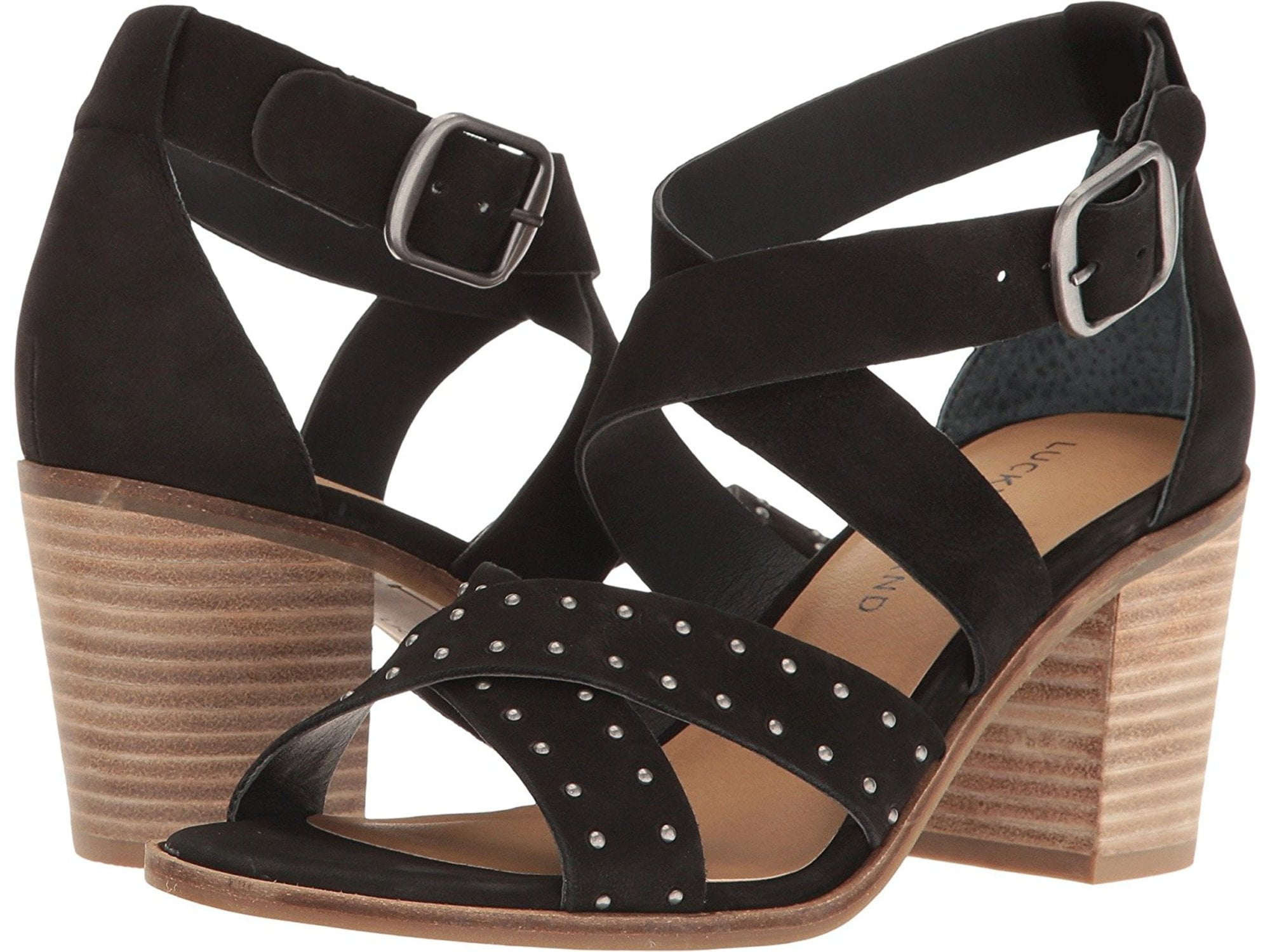 Lucky Brand Womens Kesey Leather Open Toe Casual Ankle Strap Sandals