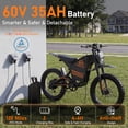 thumbnail image 4 of 25" 6000W Peak Electric Dirt Bike for Adults & Teens, 60V 35Ah Long Range Battery Electric Motorcycle, Max.43mph & 120 Miles, LCD with NFC Unlock, Full Suspension, off-road E-Bike UL2849 Green, 4 of 12
