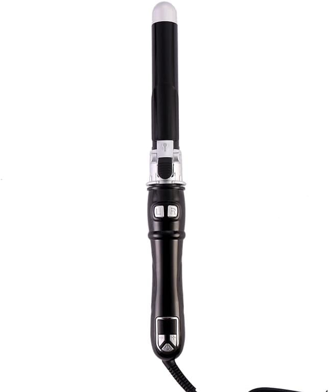 Auto Rotating Hair Curler Curling Wand 28mm 1.1 Inch Curling Irons Hair Waver 30s Instant Heat-Up, Anti-Scald & Dual Voltage, with LCD Temp Display, Black, (L1920)