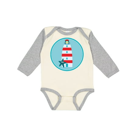 

Inktastic Lighthouse Nautical Beach Gift Baby Boy or Baby Girl Long Sleeve Bodysuit