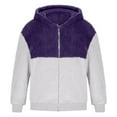 thumbnail image 6 of BXINGOHAI Mens Fuzzy Sherpa Pullover Hoodies Full Zip Up Fluffy Big and Tall Hooded Sweatshirts with Pockets Today Sales Purple,4XL, 6 of 6