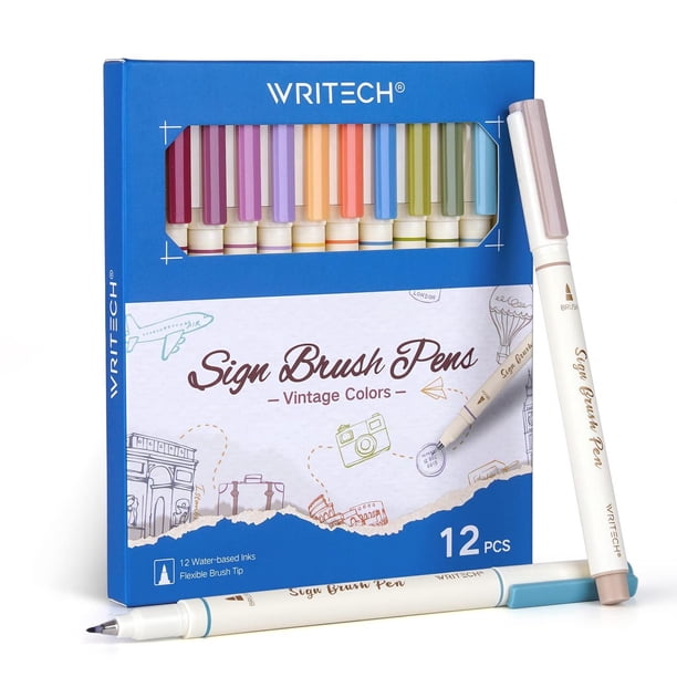 Marcador WRITECH Clásico Punta de Fieltro Tinta a Base de Agua Surtido 12 Colores Ideal para Letras