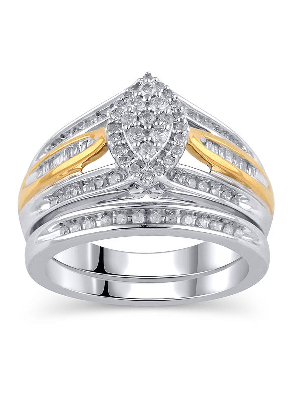 1/2 Carat T.W. Diamond Sterling Silver Bridal Set