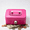 Pink, variant on Metal Cash Box, Lockable Cover, Key Lock Money Organizer for Kids, Cute Toys with Handle for Home, Gray