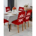 thumbnail image 3 of Stretch Chair Covers Set of 4, Winter Christmas White Snowflake Universal Fit Elastic Decorative Dining Chairs Slipcovers for Wedding, Banquet, Snow Quote on Blue, 3 of 6