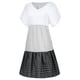 thumbnail image 3 of Gibobby Vestidos Casuales para Mujer Vestido de manga corta con cuello en V y retazos de lunares sueltos informales a la moda para mujer(Negro,G), 3 of 5