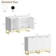 thumbnail image 5 of QinaQin Aparador buffet de 31.5 pulgadas con puertas en patrón espiga y repisa ajustable, mueble de almacenamiento para entrada, comedor o sala, 5 of 8