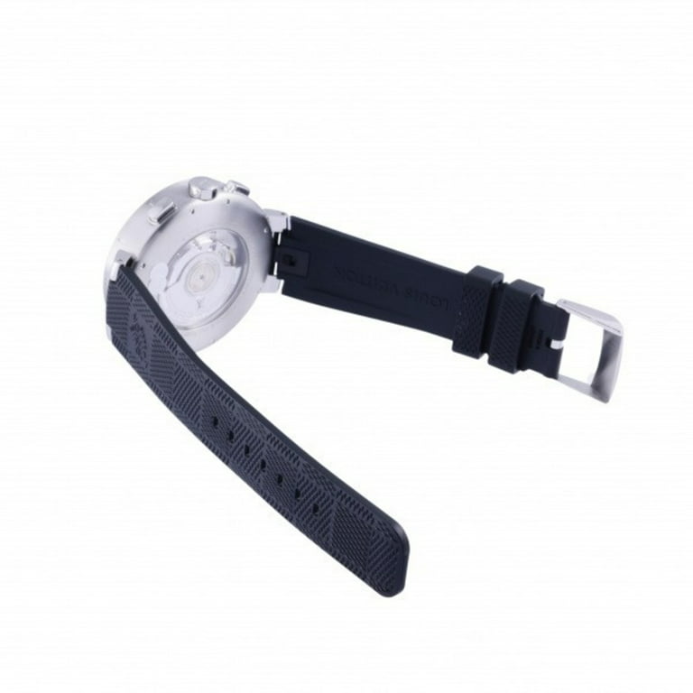 Pre-Owned Louis Vuitton LOUIS VUITTON Tambour Moon Chronograph Date Q8D40  Black Dial Watch Men's (Good) 