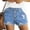 #8Light Blue, variant on Womens 4 Button Denim Shorts, High Rise Ripped Frayed Edge Summer Wear