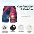 thumbnail image 3 of Daiia Hawaiian Island Beach Shark Mens Swim Trunks Swim Shorts Quick Dry Swim Shorts with Mesh Lining Pockets-Medium, 3 of 9