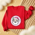thumbnail image 4 of VKOYWKM Womens Christmas Sweatshirts Oversized Crewneck Sweatshirt Long Sleeve Merry Christmas Santa Claus Graphic Pullover Fleece Holiday Family Party Sweatshirt, 4 of 5