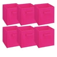 thumbnail image 1 of HOMESTO 11" Fabric Foldable Storage Cubes Bins - Hot Pink - (6 Pack), 1 of 9