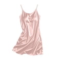 thumbnail image 3 of Night Shirt for Women’s Satin Slip Nightgown Spaghetti Strap Elegant Comfy Nightshirts Summer Loose Home Sleep Dress Pinks XL, 3 of 8
