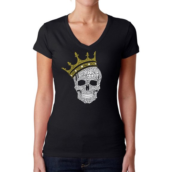 Women's Word Art V-Neck T-Shirt - Brooklyn Crown
