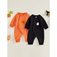 thumbnail image 3 of Miaouyo Baby Boy Girl Halloween Romper Cute Ghost Embroidery Long Sleeve Full Length Jumpsuit for Fall, 3 of 9