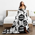 thumbnail image 3 of Custom Soccer Blanket with Name No. for Women Men, Personalized Cool Soccer Themed Design Printed Throw Blankets for Teens Adults Couch Bed, Giftable Blanket, 60"x 80", 3 of 6