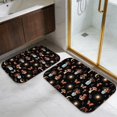 thumbnail image 5 of Mushroom and Sun Gothic Pattern Bath Mat Set Of 2,Non-Slip Rug for Bathroom,Kitchen,Bedroom,Entrance, 30x17 and 23.5x15.7 Inches, 5 of 5