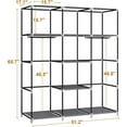 thumbnail image 6 of Portable Closet Wardrobe, 67-Inch Clothes Organizer with 4 Hanging Rods and 8 Shelves, Non-Woven Fabric Cover, Large Capacity Storage for Bedroom and Living Room, Black, 6 of 8