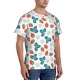 thumbnail image 4 of Yiaed Floral Strawberr Print Mens Short Sleeve Tight Fit T-Shirt, Crewneck Casual Tee-XX-Large, 4 of 5