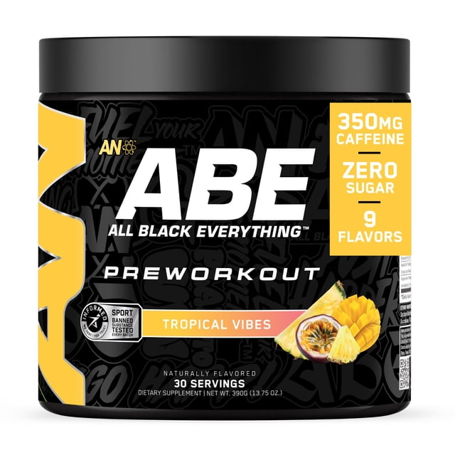 Polvo Pre Workout ABE All Black Everything, 30 porciones