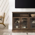 thumbnail image 3 of Maklaine 58" Classic Glass Door TV Console with Adjustable Shelves in White Oak, 3 of 8