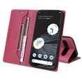 thumbnail image 3 of For Google Pixel 7 Pro Flip Wallet Case,[RFID Blocking]PU Leather Magnetic Folio Cover,With Card Slots,Flip Folding Kickstand,Shockproof TPU Anti-fall Rugged Phone Case Cover,Red, 3 of 11