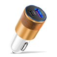 thumbnail image 1 of Cargador de coche USB dual rápido Cargador de coche USB 3.1A para iPhone/Samsung Blanco, 1 of 5
