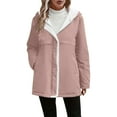 thumbnail image 5 of yoeyez Winter Coat for Women Mid length Fleece Lined Jacket Hooded Quilted Parka Coats Casual Thicken Warm Softshell Overcoat Outerwear, 5 of 7
