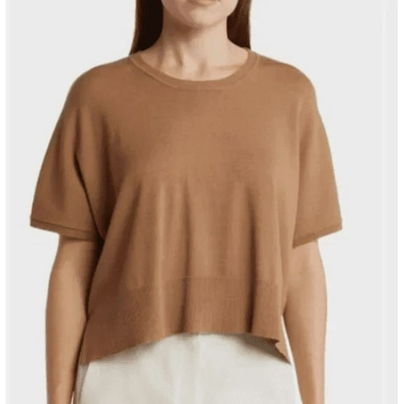 Splendid Women's Short Sleeve Knit Top, Tan Medium