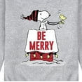 thumbnail image 3 of Peanuts - Snoopy Be Merry - Men's Crew Neck Fleece Pullover, 3 of 6