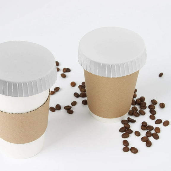 GOOHOCHY 50PCS Heat Resistant Disposable Paper Coffee Cup Lids White for Home Use and Versatile Applications