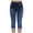 Blue, variant on DxhmoneyHX Women's Knee Length Leggings Jeans High Waist Capri Pants for Women Imitation Denim Workout Shorts