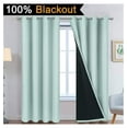 thumbnail image 2 of 100% Blackout Lined Pair Curtains, Window Treatment Thermal Insulated Soundproof Drapes for Bedroom(52Wx84L, Aqua, 2 Panels), 2 of 9