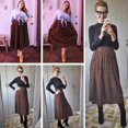 thumbnail image 4 of Jupe Plissée à Pois Taille Haute pour Femmes, Jupe Midi Évasée avec Poches, 4 of 6