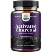 Cleanse and Detox Activated Charcoal Capsules - Purifying Detox Pills with 1200mg per serving Coconut Charcoal Powder for Bloating Relief and Body Detox Cleanse - Active Charcoal for Gut Health