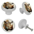 thumbnail image 4 of Rhino Fluorescent Drawer Pulls with Screws: Round 4-Pack Glow-in-the-Dark Knobs for Cabinets, Wardrobes, and Dressers - Furniture Decor with Door Knobs, Drawer Handles, 4 of 6