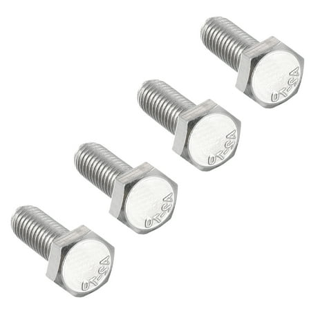 

M6 Thread 16mm 304 Stainless Steel Hex Head Left Hand Screw Bolts 4pcs