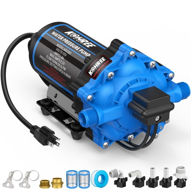 Bomba de presión de agua Kohree 7.0 GPM 70 PSI 110 V AC 5 cámaras