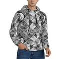 thumbnail image 2 of Wukai Yin Yang With Black And White Print Men Hoodies Fleece Sweatshirts Long Sleeve Sweaters Pullover Fall Outfits Winter Clothes-X-Large, 2 of 7
