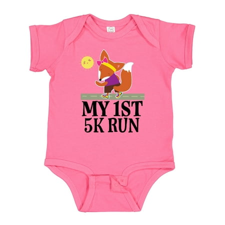 

Inktastic 5K Run First Race Fitness Running Gift Baby Girl Bodysuit