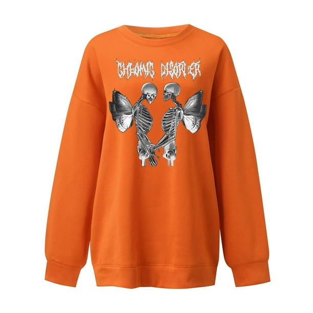 Sudadera para mujer Sudaderas de cuello redondo Festival Moda Otoño Impreso Blusa de manga larga suelta Casual Pullover Tops Sudadera Odeerbi ODB-5