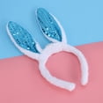 thumbnail image 2 of Diadema de oreja de conejo LED Lentejuelas intermitentes Orejas de conejo Aro de pelo Sombreros para la fiesta de Navidad de Pascua (Azul), 2 of 4