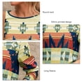 thumbnail image 4 of Camiseta holgada de manga larga marrón con cuello redondo y estampados vintage Ethnic Chic, 4 of 5