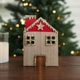 thumbnail image 4 of mfyjkho Adorno de madera de casa navideña de Papá Noel, decoración minimalista de escritorio para fiestas, 8,66 x 3,38 x 0,86 pulgadas, 1 pieza, 4 of 6