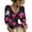 A04-Hot Pink, variant on Halloween Blouses for Women Dressy Casual 3/4 Sleeve Flounce Cuff Summer Tops Loose Fit Tunic Ruffled Bohemian Shirts