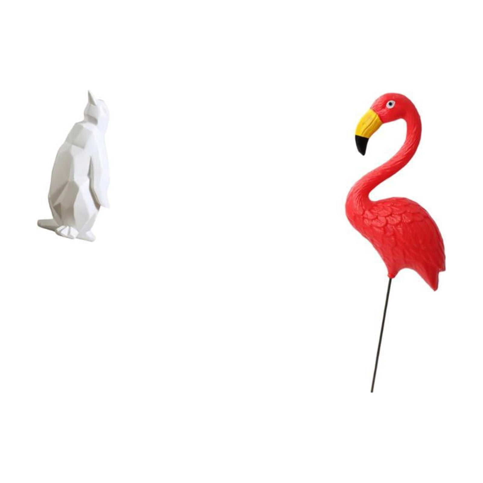 CarpNettore Penguin Bird Sculpture Figurine Collectable Craft Decorative Ornament Resin Animal Statue Yard Art Ornament Backyard Fairy Garden Accessories Flamingo Garden Stake for Housewarming